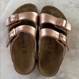 Birkenstock Kids Arizona Sandals - Rose Gold Metallic